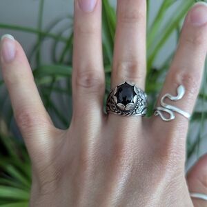 Sterling silver and Red stone Ring